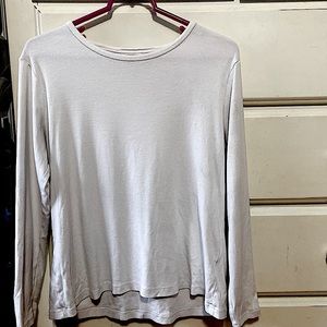 White Plain Long Sleeve Tee Size Large